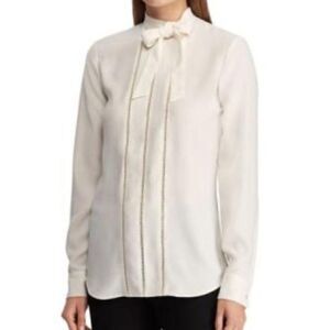 🆕 Lauren Ralph Lauren Winter Cream Blouse size 8